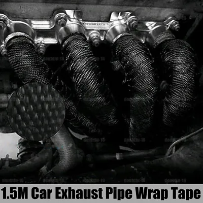 1.5m Car Exhaust Pipe Wrap Insulation Accessory Glass Fiber Tape Insulation Heat • $10.79