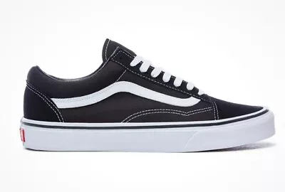 VANS Old Skool Black White Authentic Size Uk 8 New In Box • £39.95