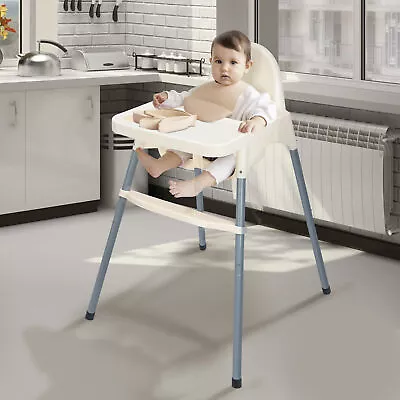 Baby Adjustable HighChair With Tray Safety Belt Kids Highchair Feeding Tray • £23.79