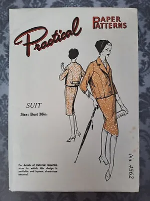 £9 • Buy 1950's Practical Paper Sewing Pattern Vintage Unused Ladies Suit 38 Bust