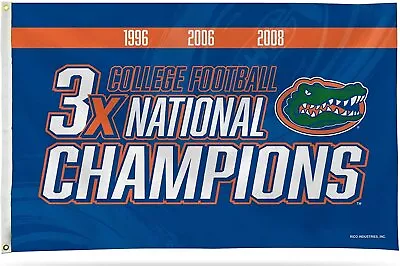 Florida Gators 3x5 Flag Banner 3X Time Champions Metal Grommets University Of • $26.21