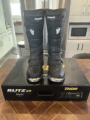 Thor Blitz XP MX Motocross Off Road Riding Boots Men's 10 Black Motocross Boot • $54.52