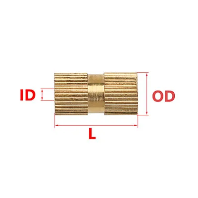 Threaded Brass Knurl Round Insert Nuts M1.4 M1.6 M2 M2.5 M3 M4 M5 M6 M8 M10 • £2.11