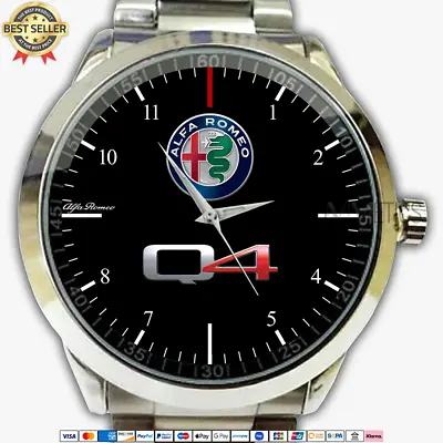 $24.99 • Buy Alfa Romeo Q4 Logo Quartz Watch Stainless Steel Wristwatches AU007