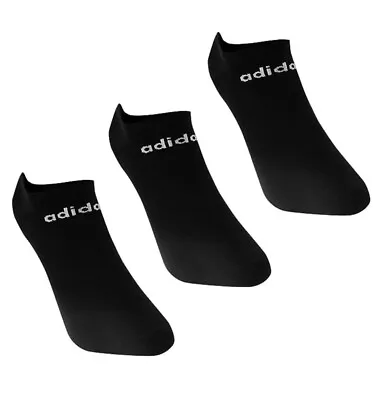 Adidas Men's Sports Socks (Size 14.5-17UK) Low Cut 3 Pack Black Socks - New • £2.99