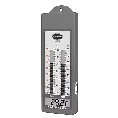 Digital Max Min Greenhouse Thermometer Garden Shed Waterproof Brannan- 12/434/3 • £22.95