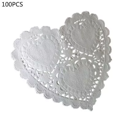 100Pcs/Set 4 Inch 10cm Heart Paper Doily White Doilies Coaster Placemat • $17.37