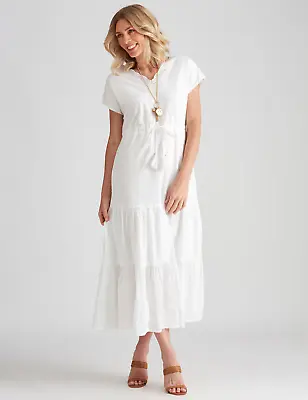 NONI B - Womens Dress - Embroidered V Neck Cotton Maxi • $29.90