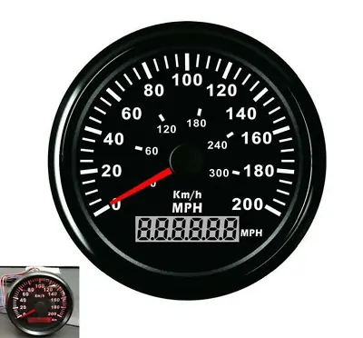 85mm Universal GPS Speedometer Odometer Black Dial Red Light MPH ATV Quad Buggy • $88.34