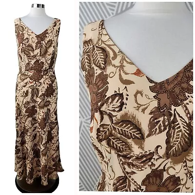 Vintage 90s Party Slip Dress Size 12 Long Mazi Layered Grunge Alt Grunge Brown • $27.19