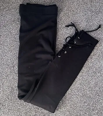 Ladies Black Lace Up Leggings Size 12 • £10