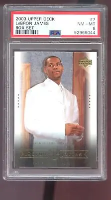 2003-04 Upper Deck Box Set #7 Lebron James ROOKIE RC PSA 8 Graded Card NBA 03-04 • $44.96