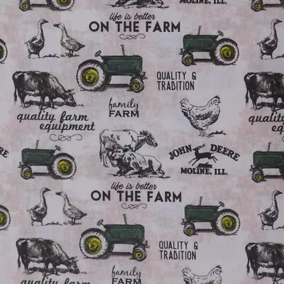 $8.75 • Buy Quilting Patchwork Sewing Fabric John Deere Farm Tractors 50x55cm FQ