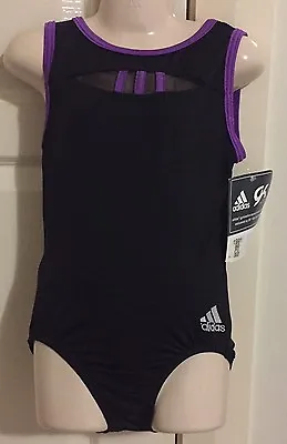 **NEW** GK Adidas Gymnastics Leotard Black & Purple CL Child Large NWT ADIDAS • $60