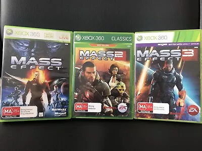 Xbox 360 Mass Effect 1 2 And 3 Bundle Tested Free Tracked Post PAL • $39.99