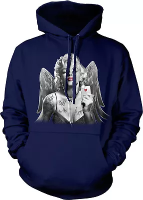 $25.46 • Buy Marilyn Monroe Angel Wings - Sexy Poker Player Cards Mens Hoodie Sweatshirt
