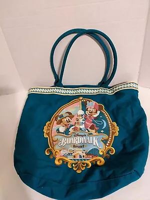 Disney Parks Boardwalk Resort Tote Teal Blue Mickey And Minnie Snap Closure • $23.75