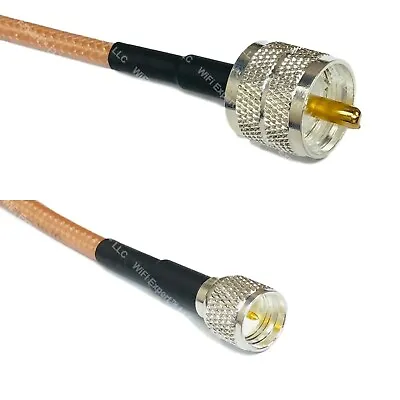 USA-CA RG400 PL259 UHF Male To MINI UHF MALE Coaxial RF Pigtail Cable • $59.88