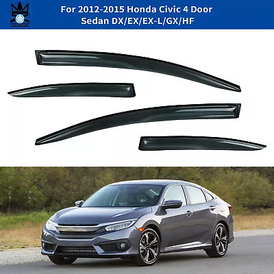 4pc JDM Mugen Style Vent Shade Window Visors For 2012-2015 Honda Civic Sedan • $34.99