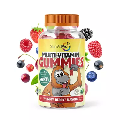 60 Berry Kids Vegan Multivitamin Gummies Pot Daily Dose • £9