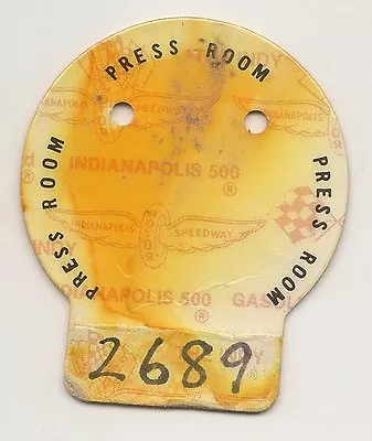 $19.99 • Buy 1993 Indianapolis 500 Back Up Card Press Room For Pit Badge Credential Indy500