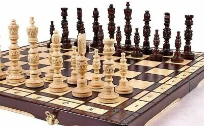 GALANT Exclusive Hand Carved Wooden Chess Set 58 X 58cm Extra Large Chess Board • $153.74