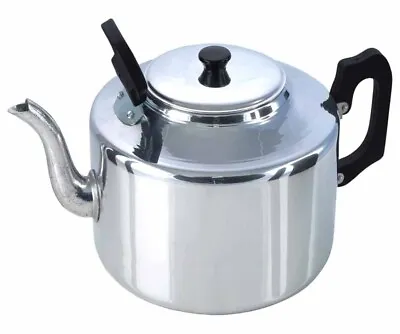 8 Pint 4.5 Litre Tea Pot Traditional Metal Classic Catering Silver Black Handle • £24.85