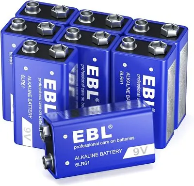 EBL 9V 6LR61 Alkaline Battery 9 Volt Batteries Ultra Long Lasting Leak Proof Lot • $5.59