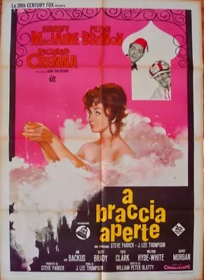 $225 • Buy JOHN GOLDFARB PLEASE COME HOME Italian 2F Movie Poster 39x55 SHIRLEY MACLAINE 64