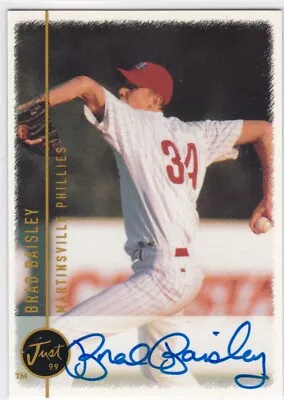 1999 Just Minors Brad Baisley Auto Martinsville Phillies • $2