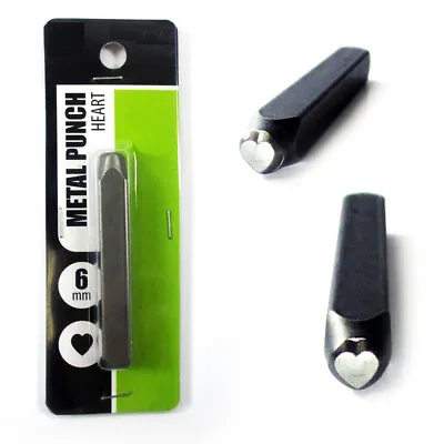 Art Metal Stamp 6mm Steel Hand Punch Jewelry Craft Clay Plastic Heart Design New • $7.49