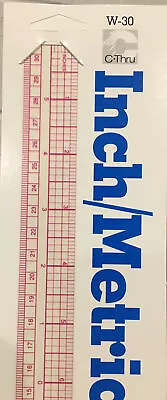 C- Thru Clear Plastic Ruler- Inch/Metric  W-30 • $8.99