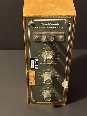 Heathkit DECADE CONDENSER  Model DC-1 USED Wood Case VINTAGE RARE UNTESTED #1 • $59.95