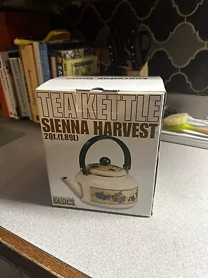 New In Box  Vintage Sienna Harvest Teak Kettle! • $17.76