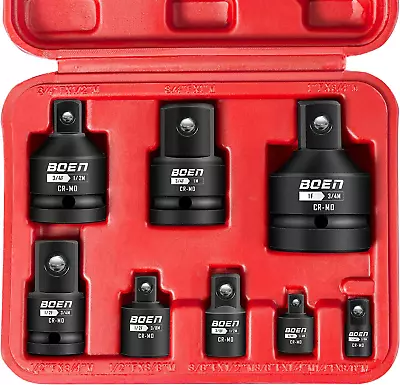 8 Piece Impact Socket Adapter And Reducer Set 1/4  3/8  1/2  3/4  Drive Socket  • $43.43