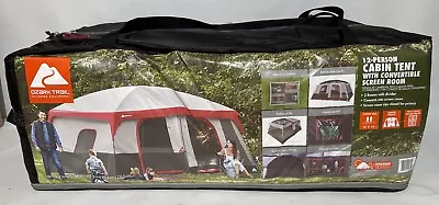 Ozark Trail 12-Person Cabin Tent With Convertible Screen Room • $99.99