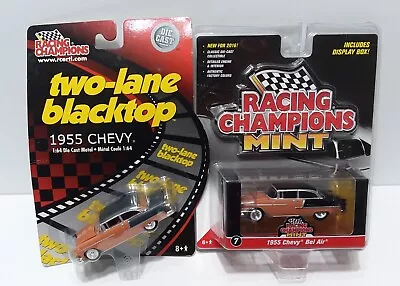 TWO Racing Champions 1955 Coral Chevy Belairs MINT & Two-lane Blacktop Versions • $17.49