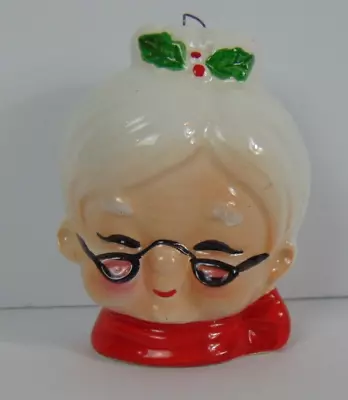 Vintage Ceramic Painted Mrs Clause Head Christmas Ornaments Made In Japan • $17.98