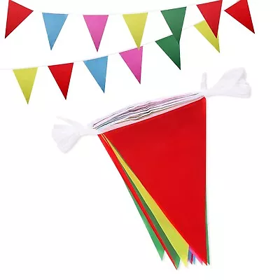 50m Bunting Banner For Indoor Outdoor Birthday Wedding Party Garden Decorations • £8.99