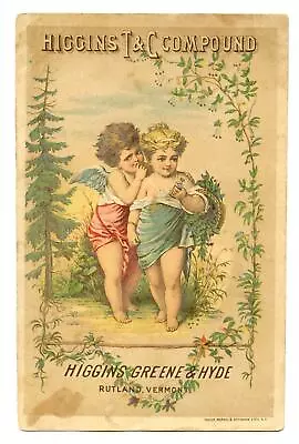 Higgins Greene & Hyde*rutland Vermont*t & C Compound*cherubs*angels*trade Card • $17.95