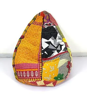 Cotton Kantha Bean Bag Vintage Bohemian Hippie Bean Bag Kids Furniture Set A • $49.99