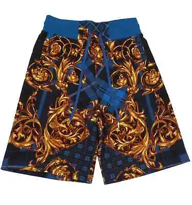 Versace Jeans Couture Men's BAROQUE PRINTED SHORTS Sweat Shorts GOLD $325  SZ M • $200