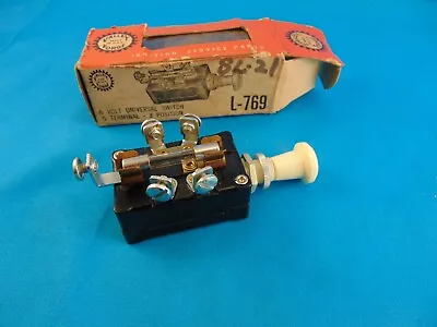 Vintage NOS 6 Volt Push Pull 3 Position Dash Switch 30A Fuse Lighting Etcetera • $49