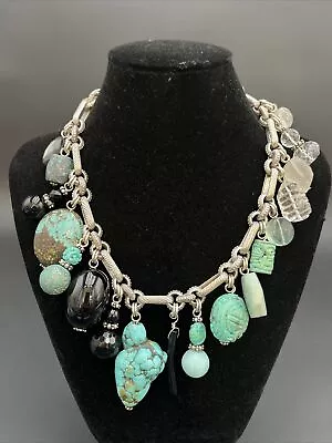 Stephen Dweck Sterling With Turquoise/ Multi Gem Stone Necklace • $600
