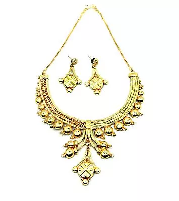 Indian Bridal Gold Plated Jewelry Set Traditional Ethnic Partywear For Women • $17.62