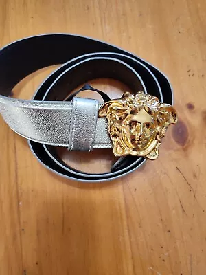 Sparkling Gold Versace Palazzo Belt With Gold Medusa Buckle  • $175