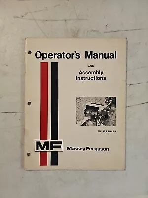 Vintage 1974 Massey Ferguson Mf 124 Baler Operators Manual  • $12.55