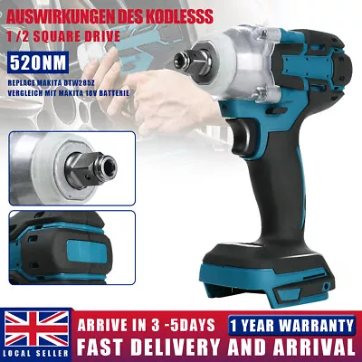 £28.99 • Buy 520 N/m Cordless Brushless Impact Wrench 1/2  Replace For Makita Battery 18V UK