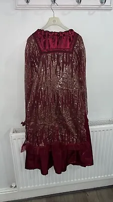 2 Piece Pakistani/Indian/Bengali South Asian Dress. Shiny Gharara In Maroon. • £19.99