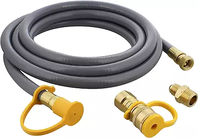 Natural Gas Grill Hose 12Ft - Flexible Gas Line Quick Connect Gas Hose 3/8In • $48.99